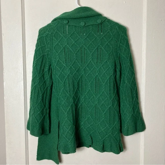 Juicy Couture green merino wool cashmere cable knit sweater S - Picture 7 of 10